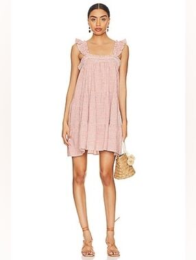Cleobella Rayan Mini Dress in Rose Gingham